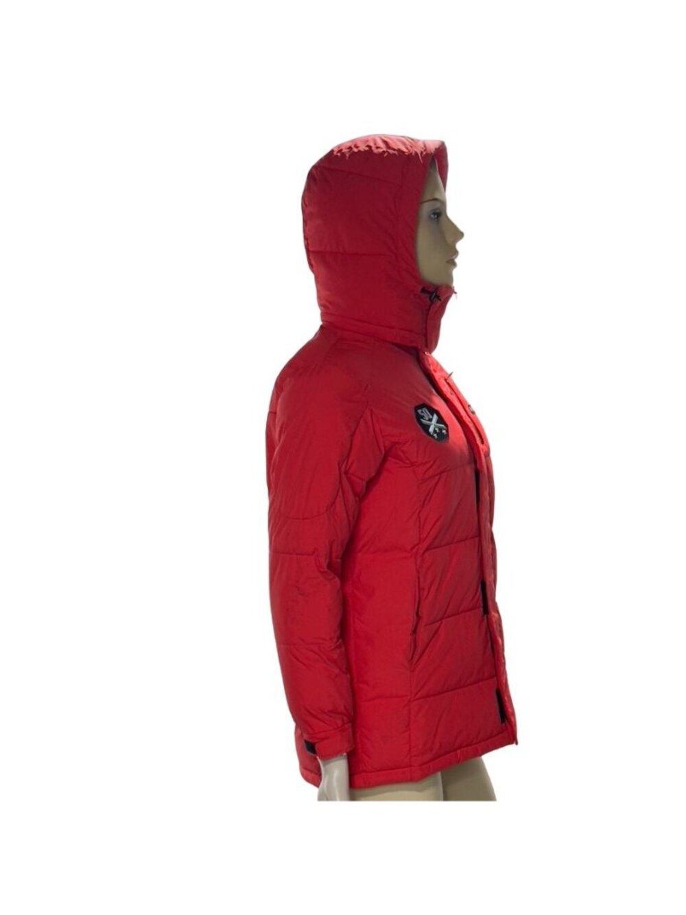 Head Ski Jacket Award Red Puffer Full Zip Hoodie Nylon Polyester Filled Kids Uni - Picture 3 of 8